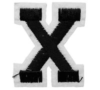 Écusson Lettre X Patch Thermocollant Alphabet Badge à Thermocollé au fer à repasser applique brodé à coudre décoration réparation vêtement veste t-shirt sac à dos homme enfant bébé 4,5x3,7cm