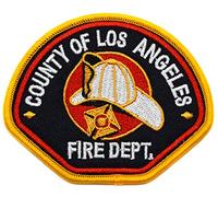 ecusson los angeles pompier us usa fire dept feu secours ems emt 8x7cm