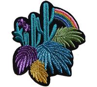 ecusson lot 2 cactus mexique mexicain sombrero arc en ciel lgbt tequila arbre thermocollant 7,5x6,5cm patche badge