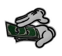 Écusson Mains Prends Mon Argent Patch Thermocollant Humoristique badge à thermocoller transfert à coller fer à repasser applique brodé à coudre réparation vêtement t-shirt homme femme 6,1x8,5cm