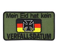 Écusson militaire « Mon serment n'a pas de date d'expiration » - Patch moral militaire tactique allemand de l'armée fédérale allemande - Cadeau vétéran - Application pour tous les tissus - 90 x 50 mm
