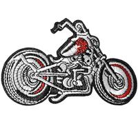 Écusson Moto Patch Thermocollant Biker à thermocoller transfert motard à coller au fer repasser applique motorcycle brodé à coudre badge gilet jeans sac à dos t-shirt vêtement veste 6,6x10,1cm