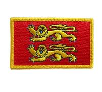 ÉCUSSON NORMANDIE/BADGE 8×5 cm - Patch à surface agrippante à scratcher (dos à crochet) ou à coudre - À fixer sur sac, veste ou pochette (NORMANDIE)
