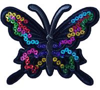 Écusson Papillon Multicolore Patch Thermocollant butterfly coloré badge animal à thermocoller transfert insecte volant à coller au fer à repasser applique brodé à coudre vêtement bébé enfant 9,1x11cm