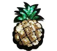 B2SEE ecusson Patch Badge Applique thermocollant Brode Broderie pour Vetement Jeans Veste Enfant Bebe Femme ecusson thermocollant l Ananas avec Pailletes 8 x 5 cm