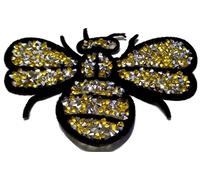 Écusson patch badge brodé femme enfant bebe ecusson strass thermocollant " abeille strass 10cm "