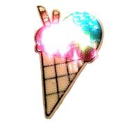 ecusson patch badge paillette enfant bebe femme ecusson thermocollant grande taille " Magic Whip la glace avec paillettes 16 cm "