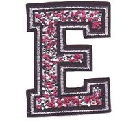 Écusson Patch Badge Strass Brodé ecusson Lettre Alphabet thermocollant Lettres en Strass 8-10 cm (Rose E)