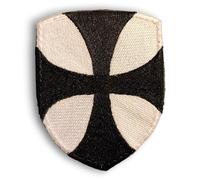 Ecusson patch Croix Pathée Templiers brodé en France - Ecusson avec dos scratch et support à coudre fourni - Made in France