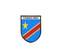 Ecusson Patch Drapeau Congo rdc Tactique Imprime Bord Brode Auto-Agrippant