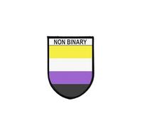 Ecusson Patch Drapeau non binaire Tactique Imprime Bord Brode Auto-Agrippant