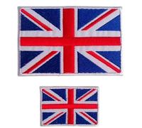 Ecusson Patch thermocollants Angletterre Anglais Union Jack Britain kit de deux pieces 1 piece 7.5 + 1 piece 4 cm