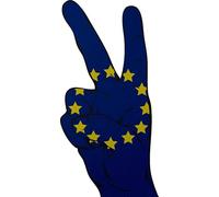 Écusson Peace Finger Europe thermocollant 13 x 6 cm