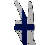 Écusson Peace Finger Finlande thermocollant 13 x 6 cm