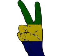 Écusson Peace Finger Gabon thermocollant 13 x 6 cm