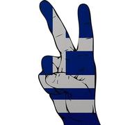 Écusson Peace Finger Grèce thermocollant 13 x 6 cm