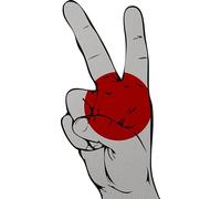 Écusson Peace Finger Japan thermocollant 13 x 6 cm