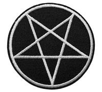 Écusson Pentagramme Patch Thermocollant Étoile à thermocoller transfert rock n roll à coller au fer repasser applique star badge métal brodé à coudre diable satan lucifer t-shirt veste vêtement 6cm