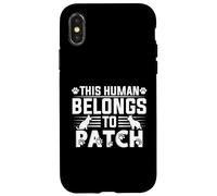 Écusson Personnalisable avec nom de Chien « This Human Belongs to a » Coque pour iPhone X/XS