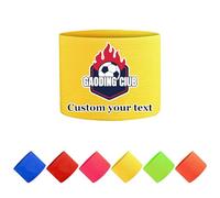 Écusson Personnalisé pour Équipe, Écusson de Capitaine Ajustable avec Velcro, 3 Tailles 6 Couleurs, Imprimable avec Texte/Icône pour Football/Rugby/Basketball et Événements Collectifs (Yellow)