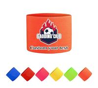 Écusson Personnalisé pour Équipe, Écusson de Capitaine Ajustable avec Velcro, 3 Tailles 6 Couleurs, Imprimable avec Texte/Icône pour Football/Rugby/Basketball et Événements Collectifs (Orange)