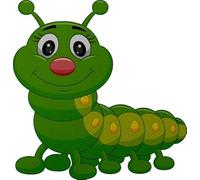 Écusson petite chenille thermocollant 10 x 10 cm