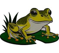 Écusson petite grenouille sur feuille de nénuphar thermocollant 13 x 8 cm