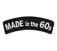 Écusson pour sac de sport "MADE in the 60s" Patch décoration de fête des années 60 à coudre/à repasser | Application d'anniversaire pour tous les tissus et le cuir | 70x20mm
