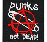 Écusson Punks Not Dead Anarchy - Épingle à nourrice rockabilly Biker