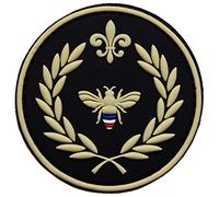 ecusson PVC Napoleon Bonaparte Abeille embleme Drapeau France Noir Francais lys Empereur Empire Relief 6cm Corse