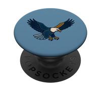 Écusson rétro en Faux Denim avec Motif Aigle PopSockets PopGrip Adhésif