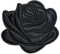 Écusson Rose Noire Fleur Patch Thermocollant Flower Nature Plante Thermocollant applique flower à coudre ou à coller fer à repasser couture badge réparation de vêtements enfant femme bebe 6,7x7,3cm