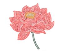 Écusson Rouge Applique Brodé, Lotus Décorative pour Vêtements et Robes | Polyester Brodé, Couvre Taches et Trous, Style Ethnique, pour Robe et Habits, Patch Textile