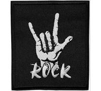 Écusson Signe Corne Diable Patch Thermocollant Main Réaliste Badge Rock à Thermocoller transfert metal vêtement à coller fer à repasser applique brodé à coudre t-shirt veste biker motard 8,8x7,6cm