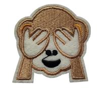 Écusson Singe de la Sagesse Ne Pas Regarder Patch Thermocollant Animal à thermocoller transfert à coller fer repasser applique brodé coudre réparation personnalisation t-shirt veste vêtement 5,7x5,6cm