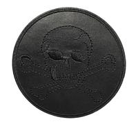 Écusson Skull and Bones Patch Thermocollant Tête de Mort Pirate badge crane à thermocoller transfert vêtement à coller au fer à repasser applique brodé punk rock biker motard à coudre 8,6cm