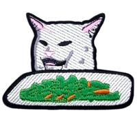 Écusson « Smudge The Table Cat Meme » (8,9 cm) à thermocoller ou à coudre Inscription « Woman Shouting at Confused Cat »