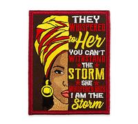 Écusson « Strong Woman » avec citation « They Whispered », « I am The Storm », « Black Queen », brodé à thermocoller