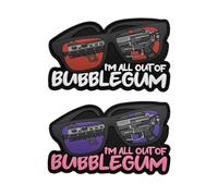 Écusson tactique I'm All Out of Bubblegum Morale Patch, PVC, phosphorescent, lunettes de soleil, crochet au dos, 11,5 x 7 cm