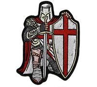 ecusson templier chevalier croix rouge catholique epée bouclier 10,5x7,5 cm chretien malte biker top qualite