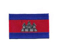 Écusson thermocollant 0005 B - 60 x 35 mm - Motif drapeau du Cambodge Khmer Mekong Phnom Penh
