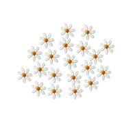 Ecusson Thermocollant 20 pièces, 50pcs Mini Pâquerettes Fleur Patch Brodé Coudre Sur Des Patchs for Vêtements Applique BRICOLAGE Pince À Cheveux Autocollants Sur Les Vêtements(20pcs in one pack)