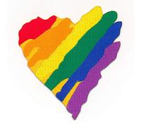 Écusson thermocollant à coudre ou à repasser Motif cœur arc-en-ciel LGBT 1998 B 70 x 70 mm