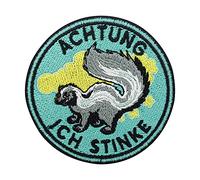 Écusson thermocollant avec inscription en allemand « Achtung Ich Stinke Stinke Stinke » - Patches amusantes - Pour bébé Finally Home