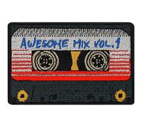 Écusson Thermocollant "Awesome Mix Vol. 1" Vinyle Gardiens de la Galaxie, patch pour les amateurs de musique à coudre/à repasser, application de DJ pour tous les tissus | 80x50mm