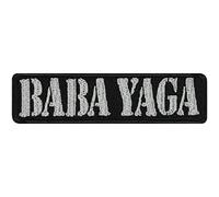 Écusson Thermocollant "BABA YAGA" | Patch pour la sorcière des bois Baba Yaga | Autocollant pour la réparation de vêtements | Patch pour jeans | pour tous les tissus | 75x20mm