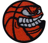 Écusson Thermocollant BASKETBALL - Patch de Basketball à Coudre | Autocollant Smiley Amusant | pour Fan de Basketball | Appliqué pour Vestes/Maillots/Jeans/Sacs de Sport | 50x50mm