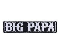 Écusson Thermocollant "BIG PAPA" Patch Rocker à coudre ou à repasser, idéal pour les jeans et les accessoires de moto. Application Rockabilly Big Daddy pour tous les tissus 90x20mm