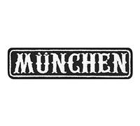 Écusson Thermocollant Biker de München - Patch du club de moto en Allemagne | Appliqué pour la Bavière à coudre/à repasser | Patch de nom pour le Motorcycle MC de Munich | 100x25mm