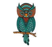 Écusson thermocollant brodé - Motif chouette sur une branche - À repasser ou à coudre - Thermocollant - Pour vêtements - Motif animal - Oiseau hibou - Dimensions : 6,0 x 11,2 cm